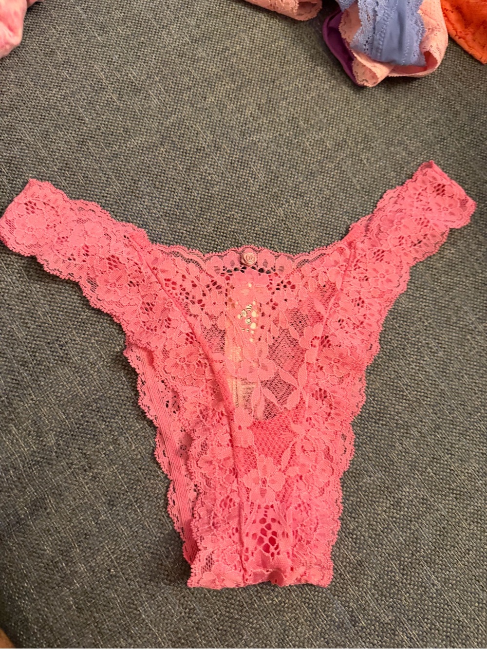 Victoria's Secret Coral Pink Lace Thong